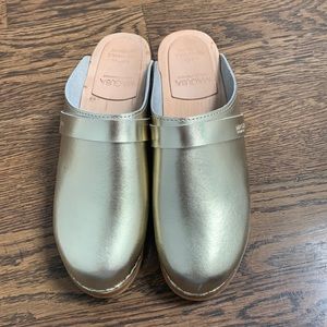 Maguba gold clogs, worn once